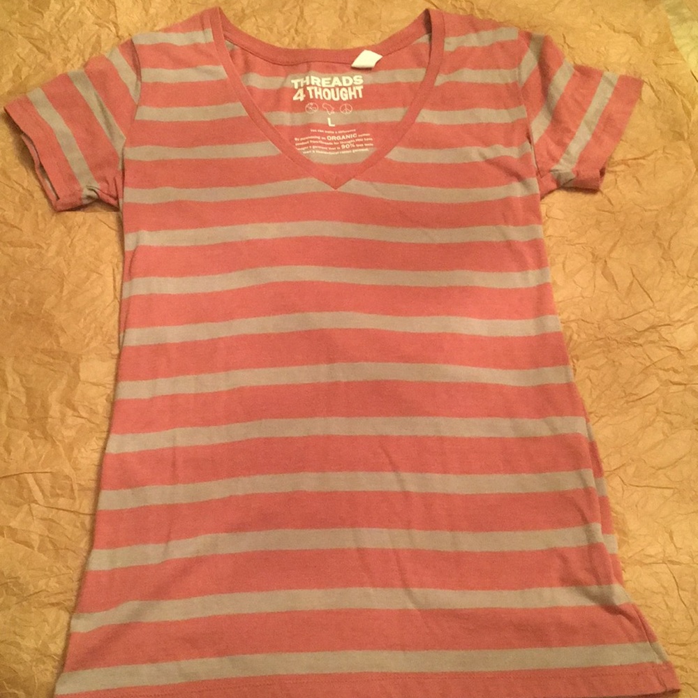 Striped v neck tee